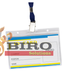 Ecuson din plastic orizontal, 110x80 mm, cu șiret, BUROMAX